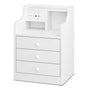 Sikaic Nightstand Nightstand with Charging Station 6 Storage Drawers White White / Wood / Modern