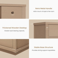 Sikaic 63 inch Wide 8-Drawer Dresser TV Stand White Oak Oak / Engineered Wood / Modern