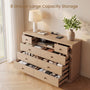 Sikaic 63 inch Wide 8-Drawer Dresser TV Stand White Oak Oak / Engineered Wood / Modern