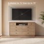 Sikaic 63 inch Wide 8-Drawer Dresser TV Stand White Oak Oak / Engineered Wood / Modern