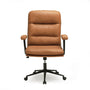 Sikaic Office Chair Leather Office Chair with Adjustable Back Brown Brown / Mid Century / Faux Leather