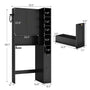 Sikaic Over The Toilet Storage Cabinet 7-Tier L-Shaped Over the Toilet Storage Cabinet with Doors & Drawers Black Black / Engineered Wood / Modern