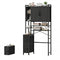 Sikaic Over The Toilet Storage Cabinet 7-Tier Over the Toilet Storage Cabinet with 2 Drawers Black Black / Engineered Wood / Modern