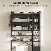 Sikaic Over The Toilet Storage Cabinet 8-Tier Over the Toilet Storage Cabinet with 2 Drawers Black Black / Engineered Wood / Modern
