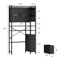 Sikaic Over The Toilet Storage Cabinet 8-Tier Over the Toilet Storage Cabinet with 2 Drawers Black Black / Engineered Wood / Modern