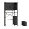 Sikaic Over The Toilet Storage Cabinet 8-Tier Over the Toilet Storage Cabinet with 2 Drawers Black Black / Engineered Wood / Modern