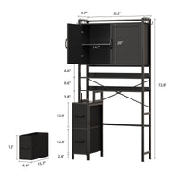 Sikaic Over The Toilet Storage Cabinet Over the Toilet Storage Cabinet with 2 Drawers and 6 Hooks Black Black / Engineered Wood / Modern