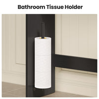 Sikaic Over The Toilet Storage Cabinet Over the Toilet Storage Cabinet with Mobile Cart and 4-Section Drawers Black Black / Engineered Wood / Modern