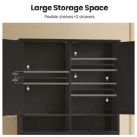 Sikaic Over The Toilet Storage Cabinet Over the Toilet Storage Cabinet with Mobile Cart and 4-Section Drawers Black Black / Engineered Wood / Modern