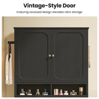 Sikaic Over The Toilet Storage Cabinet Over the Toilet Storage Cabinet with Mobile Cart and 4-Section Drawers Black Black / Engineered Wood / Modern