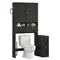 Sikaic Over The Toilet Storage Cabinet Over the Toilet Storage Cabinet with Mobile Cart and 4-Section Drawers Black Black / Engineered Wood / Modern