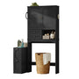Sikaic Over The Toilet Storage Cabinet Over the Toilet Storage Cabinet with Mobile Bathroom Storage Cabinet, Black Black / Modern / Engineered Wood