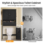 Sikaic Over The Toilet Storage Cabinet Over the Toilet Storage Cabinet with Mobile Bathroom Storage Cabinet, Black Black / Modern / Engineered Wood
