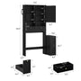Sikaic Over The Toilet Storage Cabinet Over the Toilet Storage Cabinet with Mobile Bathroom Storage Cabinet, Black Black / Modern / Engineered Wood