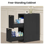 Sikaic Over The Toilet Storage Cabinet Over the Toilet Storage Cabinet with Mobile Bathroom Storage Cabinet, Black Black / Modern / Engineered Wood