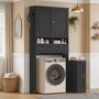 Sikaic Over The Toilet Storage Cabinet Over the Toilet Storage Cabinet with Mobile Bathroom Storage Cabinet, Black Black / Modern / Engineered Wood