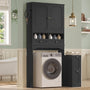 Sikaic Over The Toilet Storage Cabinet Over the Toilet Storage Cabinet with Mobile Bathroom Storage Cabinet, Black Black / Modern / Engineered Wood