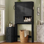 Sikaic Over The Toilet Storage Cabinet Over the Toilet Storage Cabinet with Mobile Bathroom Storage Cabinet, Black Black / Modern / Engineered Wood
