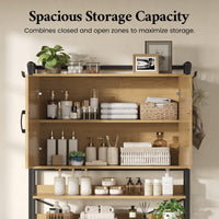 Sikaic Over The Toilet Storage Cabinet Over the Toilet Storage Cabinet with 2 Drawers and 6 Hooks Natural Natural / Engineered Wood / Modern