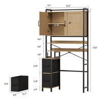Sikaic Over The Toilet Storage Cabinet Over the Toilet Storage Cabinet with 2 Drawers and 6 Hooks Natural Natural / Engineered Wood / Modern