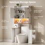 Sikaic Over The Toilet Storage Cabinet 67 Inch Over the Toilet Storage Cabinet with Pulley White White / Engineered Wood / Modern