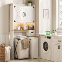 Sikaic Over The Toilet Storage Cabinet 67 Inch Over the Toilet Storage Cabinet with Pulley White White / Engineered Wood / Modern