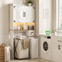 Sikaic Over The Toilet Storage Cabinet 67 Inch Over the Toilet Storage Cabinet with Pulley White White / Engineered Wood / Modern