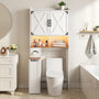 Sikaic Over The Toilet Storage Cabinet 67 Inch Over the Toilet Storage Cabinet with Pulley White White / Engineered Wood / Modern