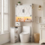 Sikaic Over The Toilet Storage Cabinet 67 Inch Over the Toilet Storage Cabinet with Pulley White White / Engineered Wood / Modern