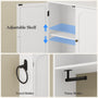 Sikaic Over The Toilet Storage Cabinet 7-Tier L-Shaped Over the Toilet Storage Cabinet with Doors & Drawers White White / Engineered Wood / Modern