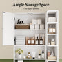 Sikaic Over The Toilet Storage Cabinet 7-Tier L-Shaped Over the Toilet Storage Cabinet with Doors & Drawers White White / Engineered Wood / Modern