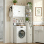 Sikaic Over The Toilet Storage Cabinet 7-Tier L-Shaped Over the Toilet Storage Cabinet with Doors & Drawers White White / Engineered Wood / Modern