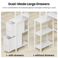 Sikaic Over The Toilet Storage Cabinet 7-Tier Over the Toilet Storage Cabinet with 2 Drawers White White / Engineered Wood / Modern