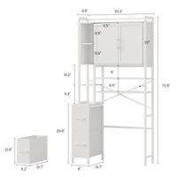 Sikaic Over The Toilet Storage Cabinet 7-Tier Over the Toilet Storage Cabinet with 2 Drawers White White / Engineered Wood / Modern