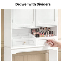Sikaic Over The Toilet Storage Cabinet Over The Toilet Storage Cabinet with Adjustable Shelves and Towel Holder White White / Engineered Wood / Modern
