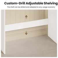 Sikaic Over The Toilet Storage Cabinet Over The Toilet Storage Cabinet with Adjustable Shelves and Towel Holder White White / Engineered Wood / Modern