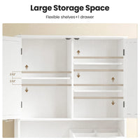 Sikaic Over The Toilet Storage Cabinet Over The Toilet Storage Cabinet with Adjustable Shelves and Towel Holder White White / Engineered Wood / Modern
