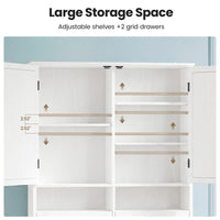 Sikaic Over The Toilet Storage Cabinet Over the Toilet Storage Cabinet with Mobile Cart and 4-Section Drawers White White / Engineered Wood / Modern