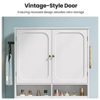 Sikaic Over The Toilet Storage Cabinet Over the Toilet Storage Cabinet with Mobile Cart and 4-Section Drawers White White / Engineered Wood / Modern