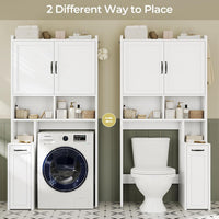 Sikaic Over The Toilet Storage Cabinet Over The Toilet Storage Cabinet with Pulley White White / Engineered Wood / Modern