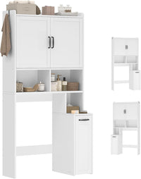 Sikaic Over The Toilet Storage Cabinet Over The Toilet Storage Cabinet with Pulley White White / Engineered Wood / Modern