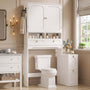Sikaic Over The Toilet Storage Cabinet Over the Toilet Storage Cabinet with Mobile Bathroom Storage Cabinet,White White / Modern / Engineered Wood