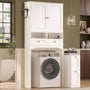Sikaic Over The Toilet Storage Cabinet Over the Toilet Storage Cabinet with Mobile Bathroom Storage Cabinet,White White / Modern / Engineered Wood