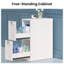 Sikaic Over The Toilet Storage Cabinet Over the Toilet Storage Cabinet with Mobile Bathroom Storage Cabinet,White White / Modern / Engineered Wood