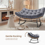 Sikaic Rocking Chair Double Outdoor Rattan Rocking Chair with Thick Cushion Grey Grey / Rattan / Modern