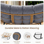Sikaic Rocking Chair Double Outdoor Rattan Rocking Chair with Thick Cushion Grey Grey / Rattan / Modern