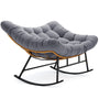 Sikaic Rocking Chair Double Outdoor Rattan Rocking Chair with Thick Cushion Grey Grey / Rattan / Modern