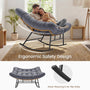 Sikaic Rocking Chair Double Outdoor Rattan Rocking Chair with Thick Cushion Grey Grey / Rattan / Modern