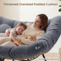 Sikaic Rocking Chair Double Outdoor Rattan Rocking Chair with Thick Cushion Grey Grey / Rattan / Modern