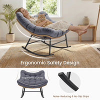 Sikaic Rocking Chair Outdoor Rattan Rocking Chair with Thick Cushion Grey Grey / Rattan / Modern